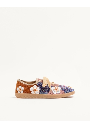 Valentino Garavani Cosmatesque Leather Trainer With Sequins And Floral Embroidery Man MULTICOLOUR 38