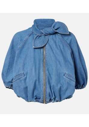 Patou Tie-neck denim jacket