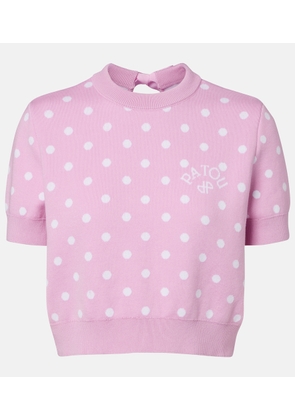 Patou Polka-dot cotton-blend sweater