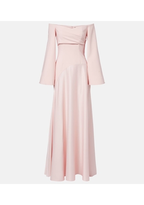 Solace London Rina satin and crepe maxi dress