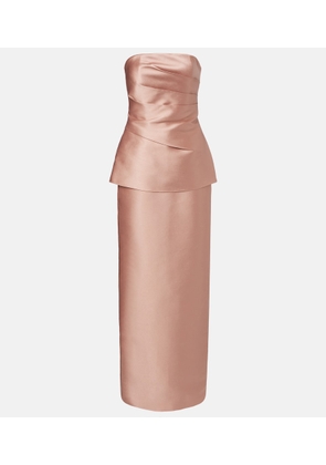 Solace London Lucille strapless satin maxi dress