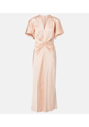 Victoria Beckham Eve gathered satin crepe midi dress