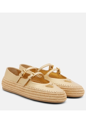 Prada Metallic leather espadrilles