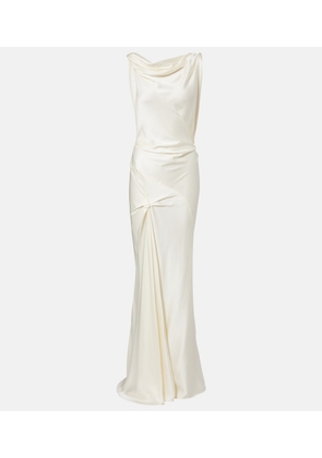 Victoria Beckham Posy draped crepe satin gown