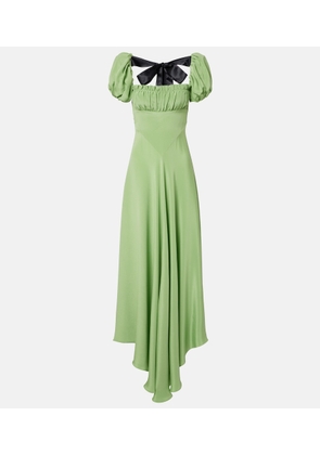 Rodarte Puff-sleeve silk crepe maxi dress
