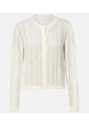 Velvet Daisy pointelle cotton-blend cardigan