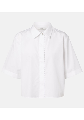 Vince Scalloped cotton poplin shirt