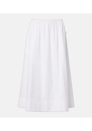 Vince Scalloped cotton poplin midi skirt