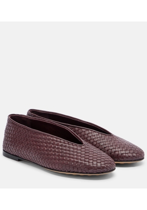 Bottega Veneta Rosa Intrecciato leather ballet flats