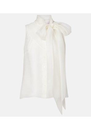 Carolina Herrera Tie-neck silk top