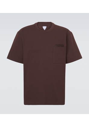 Bottega Veneta Suede-trimmed cotton jersey T-shirt
