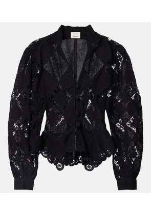 Isabel Marant Nina cotton and linen broderie anglaise blouse
