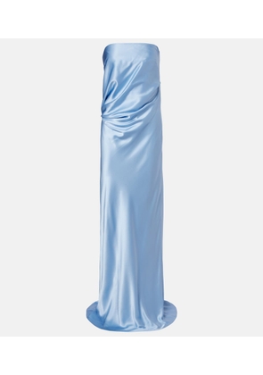 The Sei Draped silk charmeuse bustier gown