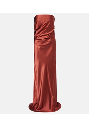 The Sei Draped silk charmeuse bustier gown
