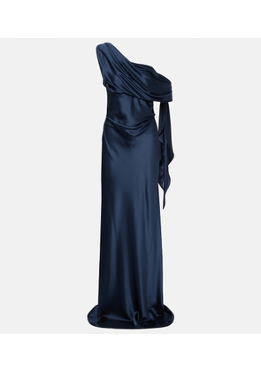 The Sei Draped one-shoulder silk charmeuse gown