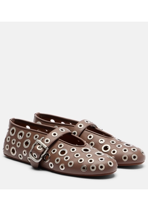 Alaia Embellished leather ballet flats