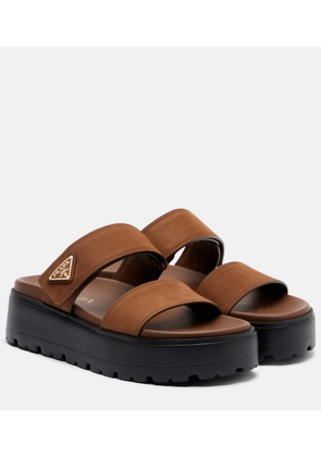 Prada Leather platform sandals