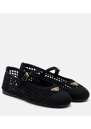 Prada Crochet Mary Jane flats