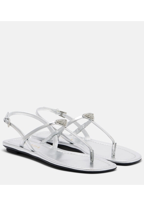 Prada Metallic leather sandals