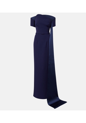 Safiyaa Giorgia off-shoulder crepe gown