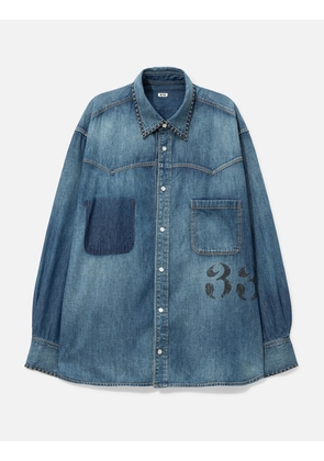 Hand-Embroidered Denim Shirt