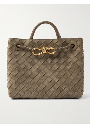 Bottega Veneta - Andiamo Small Intrecciato Suede Tote - Green - One size