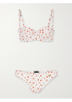 Dolce & Gabbana - Floral-print Bikini - White - 1,2,3,4,5