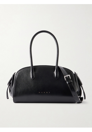 Marni - Tulipea Textured-leather Shoulder Bag - Black - One size