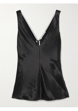 AGOLDE - + Maria Mcmanus Paneled Organic Cotton Camisole - Black - x small,small,medium,large,x large
