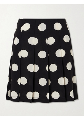 Junya Watanabe - Pleated Polka-dot Georgette Midi Skirt - Black - x small,small,medium,large
