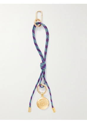 Martha Calvo - Evil Eye Gold-plated Striped Cord Bag Charm - Blue - One size