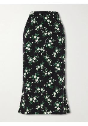 Dolce & Gabbana - Floral-print Satin Midi Skirt - Black - IT36,IT38,IT40,IT42,IT44,IT46