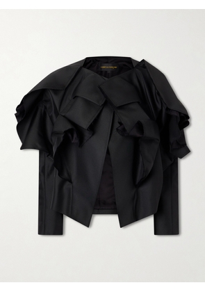 Comme des Garçons - Ruffled Frayed Gabardine Jacket - Black - x small,small,medium,large