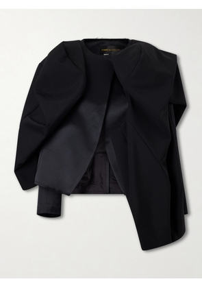 Comme des Garçons - Wool And Satin-trimmed Crepe Jacket - Black - x small,small,medium,large