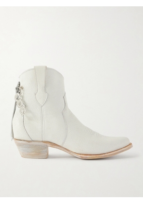 Comme des Garçons - X Mexicana Cracked-leather Boots - White - US6.5,US7,US7.5,US8,US8.5,US9