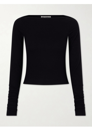 ÉTERNE - Cropped Ribbed Stretch-jersey Top - Black - x small,small,medium,large,x large