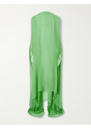Dries Van Noten - Ducy Draped Silk-chiffon Dress - Green - small,medium