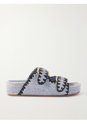 Loeffler Randall - Nico Raffia Sandals - Blue - US5,US5.5,US6,US6.5,US7,US7.5,US8,US8.5,US9,US9.5,US10,US10.5,US11