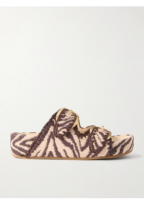 Loeffler Randall - Nico Striped Raffia Sandals - Multi - US5,US5.5,US6,US6.5,US7,US7.5,US8,US8.5,US9,US9.5,US10,US10.5,US11