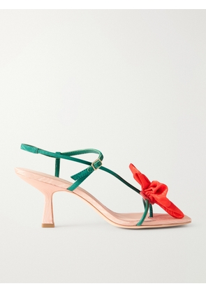 Loeffler Randall - Frank Appliquéd Leather-trimmed Grosgrain Slingback Sandals - Red - US5,US6,US7,US8,US9,US10,US11,US12