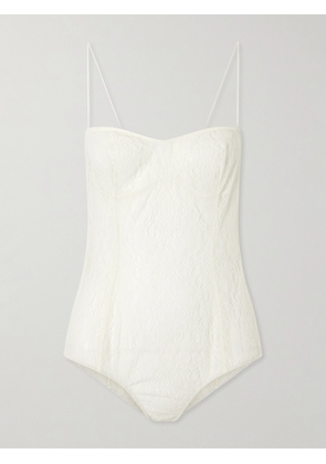 Pauline Dujancourt - Seagull Lace Bodysuit - Ivory - UK 6,UK 8,UK 10,UK 12