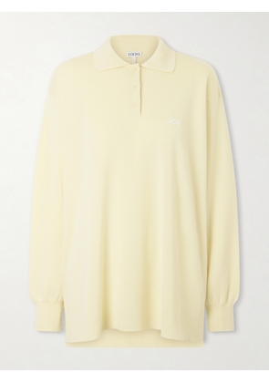 LOEWE - Cashmere And Silk-blend Polo Shirt - Yellow - x small,small,medium,large