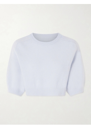 KHAITE - Lorelai Cropped Wool And Cashmere-blend Sweater - Blue - x small,small,medium,large