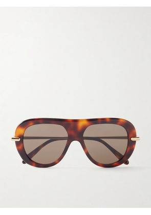 Loewe - Slim Tortoiseshell Acetate Aviator-style Sunglasses - One size