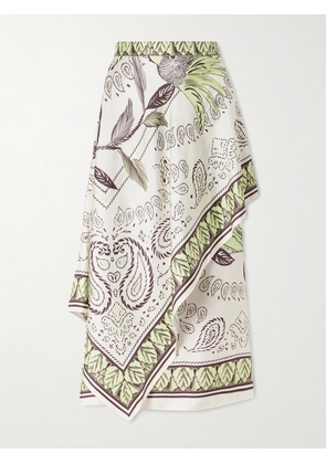 Tory Burch - Printed Silk-twill Wrap Skirt - Multi - US0,US2,US4,US6,US8,US10,US12