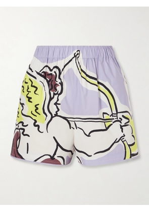 Tory Burch - Cotton Camp Shorts - Purple - x small,small,medium,large,x large