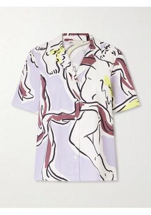 Tory Burch - Printed Cotton-blend Shirt - Purple - US0,US2,US4,US6,US8,US10,US12