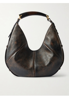 SAINT LAURENT - Mombasa Paneled Leather Shoulder Bag - Brown - One size