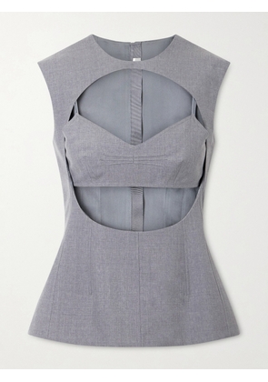 Jil Sander - Cut-out Layered Wool Blouse - Gray - IT38,IT40,IT42