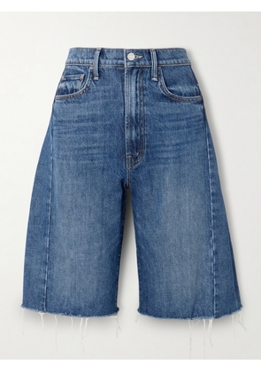Mother - The Half Pipe Bermuda Fray Denim Shorts - Blue - 23,24,25,26,27,28,29,30,31,32